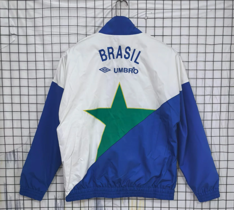 Chaqueta cortavientos Brasil azul, amarilla y verde (solo tallas S-XXL)