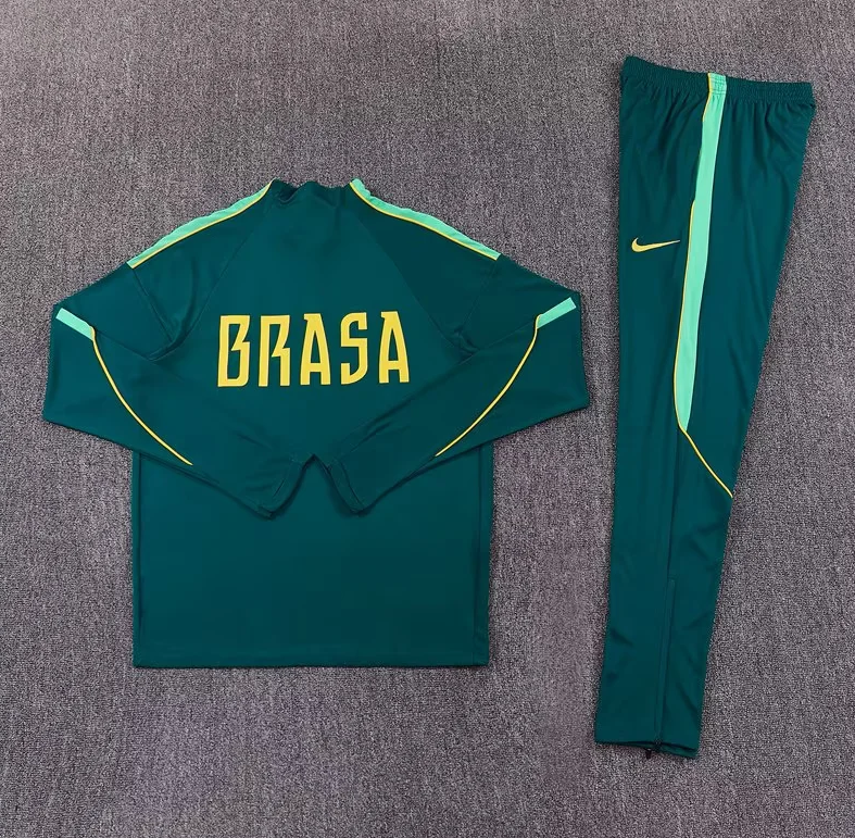 Chandal de entrenamiento Brasil verde oscuro Mundial 2026 (tallas adultos y niños)