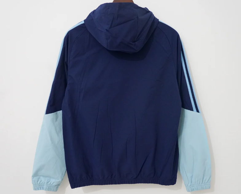 Chaqueta cortavientos Argentina 2026 azul oscuro con capucha (tallas S-3XL)