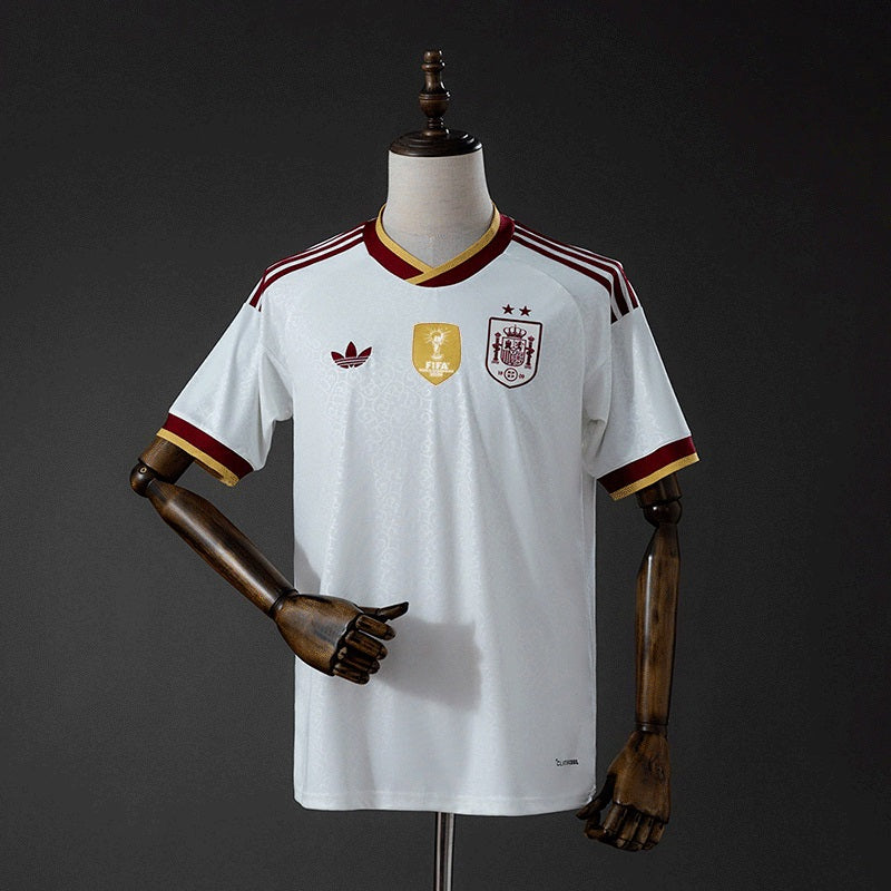 Camiseta España dos estrellas + parche campeon Visitante Mundial 2026 (tallas S - 4XL)