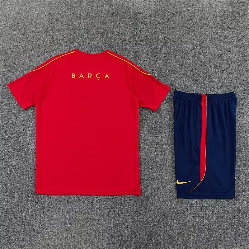 Conjunto de entrenamiento Barcelona26-27 rojo con azul oscuro (tallas adultos y niños)