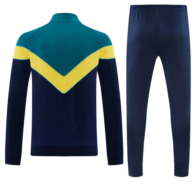 Chandal Brasil 2026 azul oscuro con verde y amarillo (tallas S-XXL)