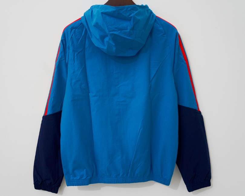 Chaqueta cortavientos España 2026 azul con capuchas (tallas S-3XL)