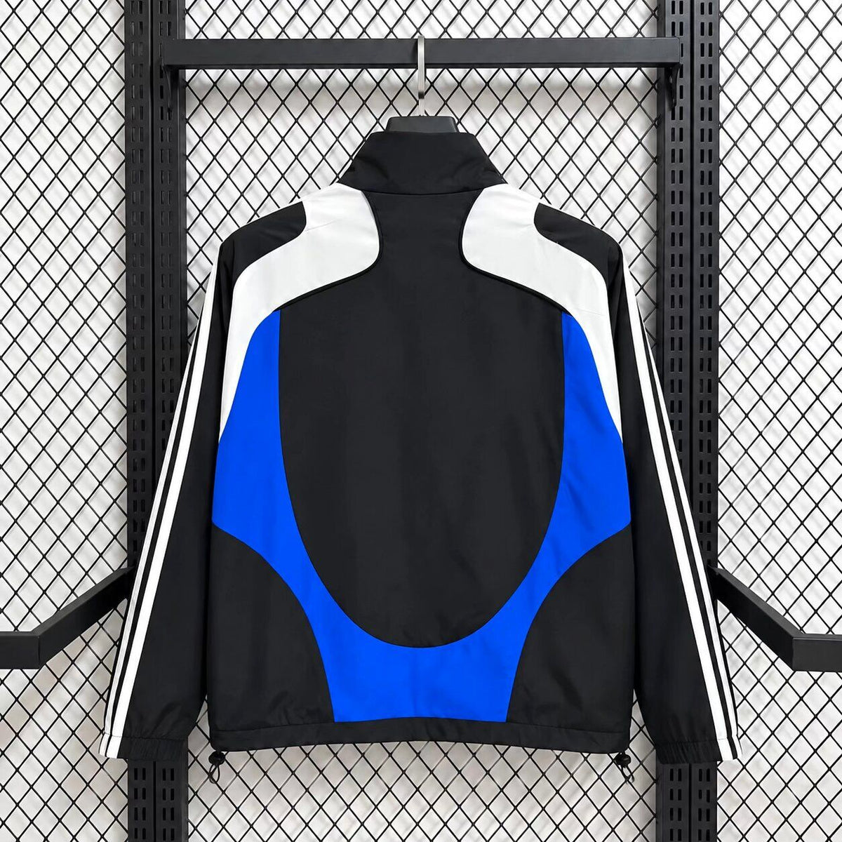 Chaqueta cortavientos Chelsea Retro negra con detalles azules y blancos (tallas S-XXL)