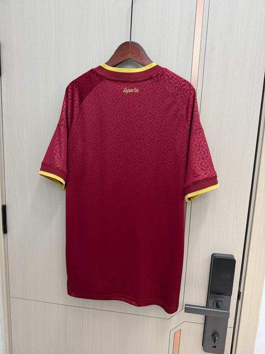 Camiseta España Mundial 2026 granate (solo versión fans) (tallas S-4XL)