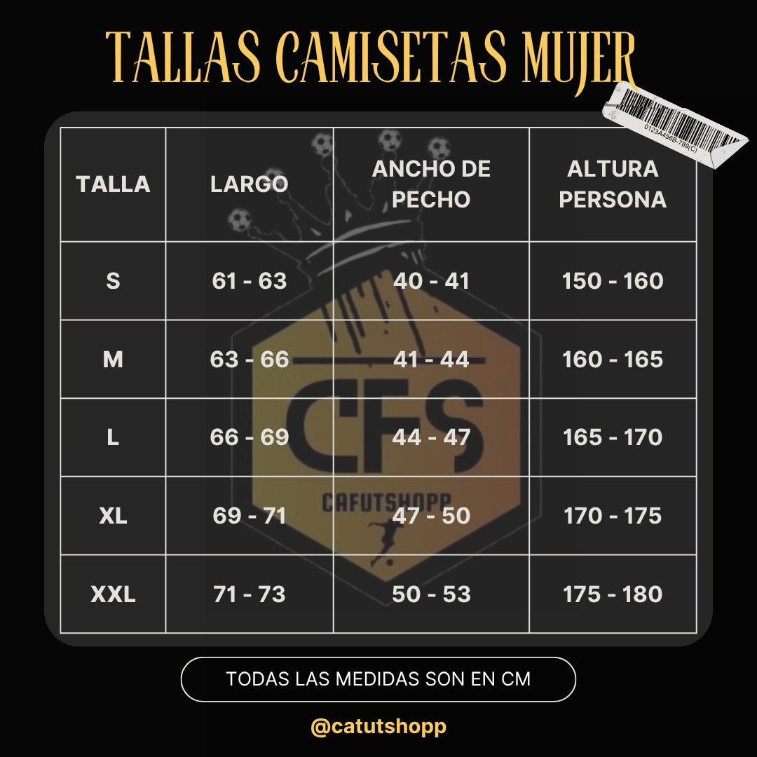 Camiseta España Mundial 2026 Visitante versión femenina dos estrellas (tallas S-2XL) (mirar foto medidas)