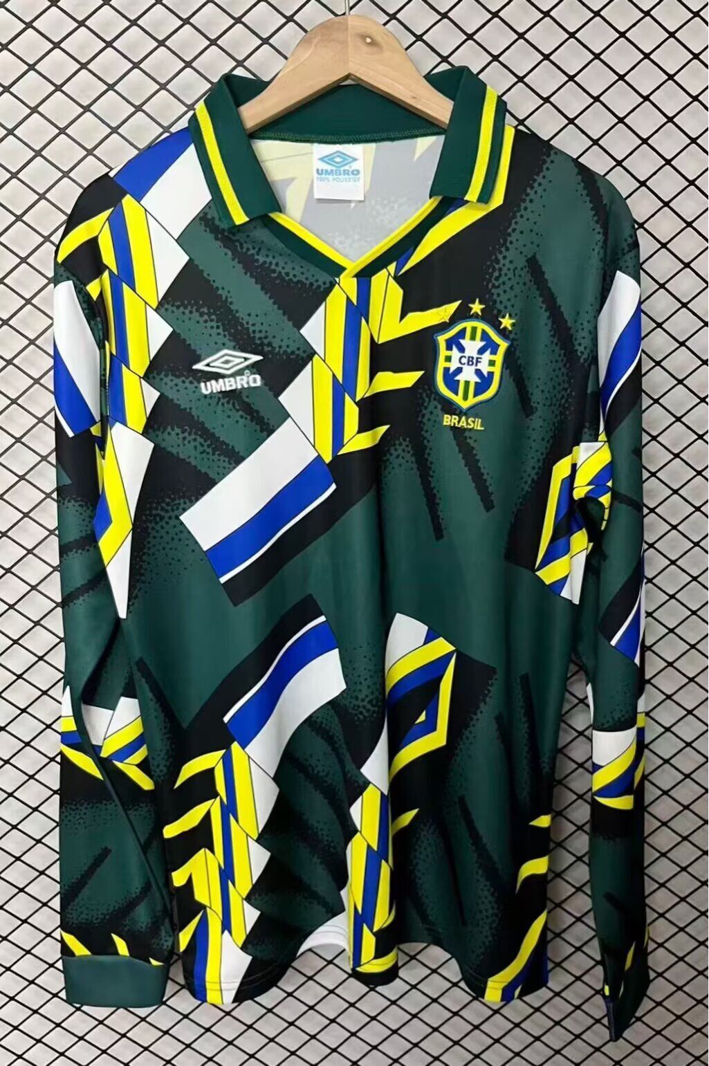 Camiseta manga larga Brasil 1994 verde portero (tallas S-XXL)