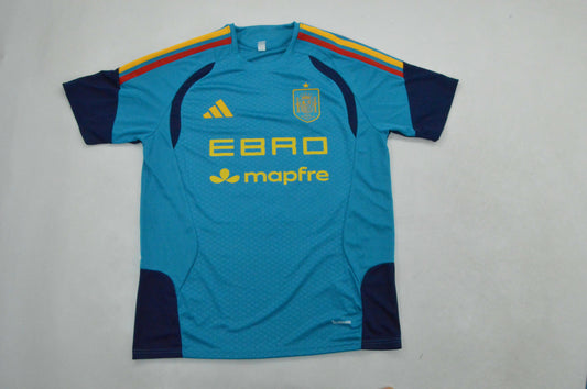 Camiseta España Mundial 2026 azul de entrenamiento con patrocinadores (tallas S-2XL)