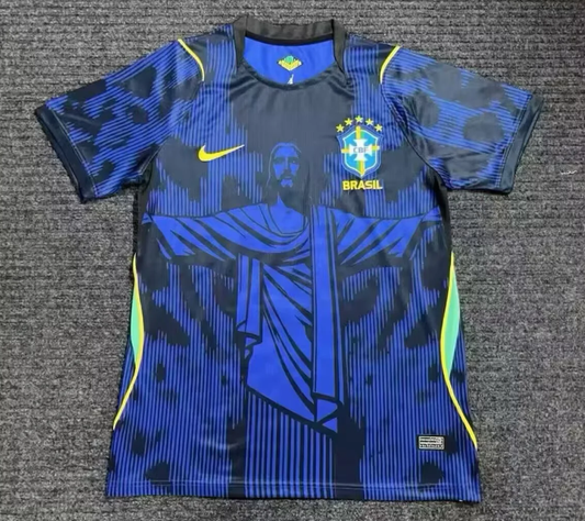 Camiseta Brasil 2026 azul version Jesus (tallas S-4XL)