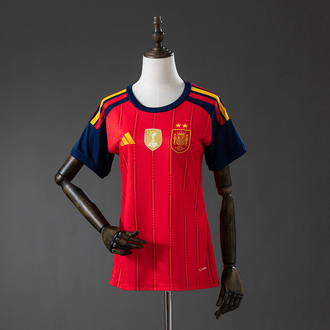 Camiseta España 2 estrellas Mundial 2026 Local talla mujer (mirar foto medidas)