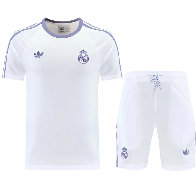 Conjunto de entrenamiento Real Madrid 2026 blanco con morado Originals (tallas S-XXL)