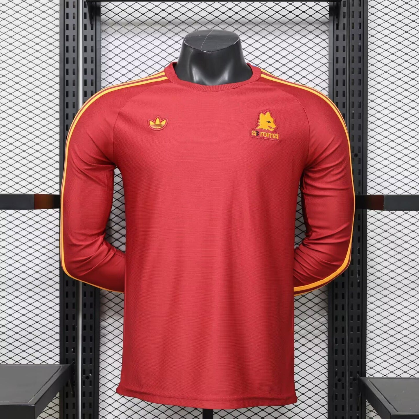 Camiseta Roma 25/26 rojo original manga larga (tallas S-3XL)