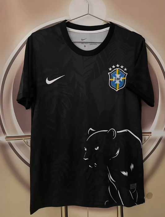 Camiseta Brasil 26 versión leopardo negro (tallas S-4XL)