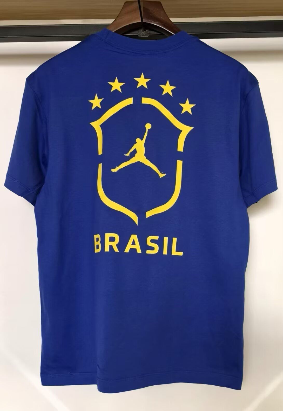 Camiseta Brasil 2026 de algodón azul (solo talllas S-XXL)