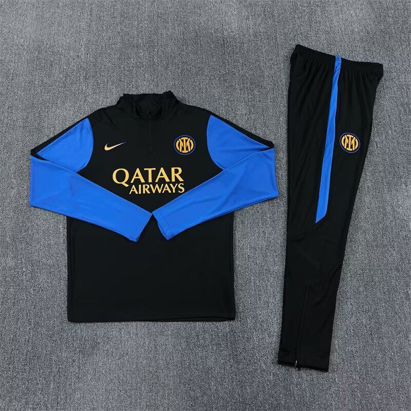 Chandal de entrenamiento Inter de milan 26/27 negro con azul (tallas adutos y niños)