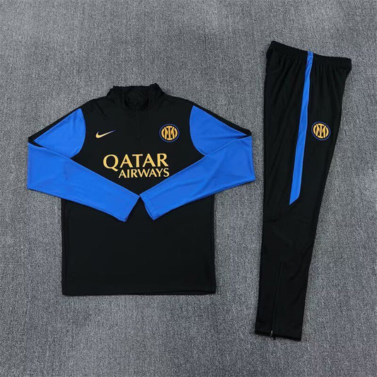 Chandal de entrenamiento Inter de milan 26/27 negro con azul (tallas adutos y niños)