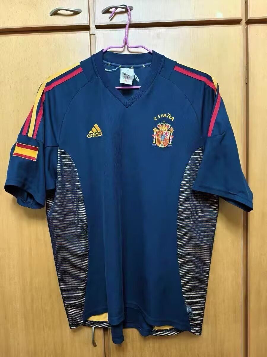 Camiseta España 2002 azul oscuro tercera equipación (tallas S-XXL)