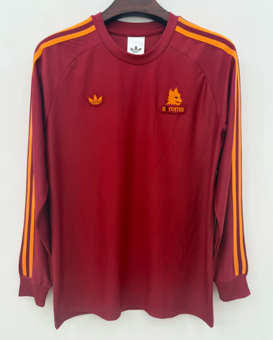 Camisetas manga larga originales rojas Roma 25/26 (solo tallas S-XXL)