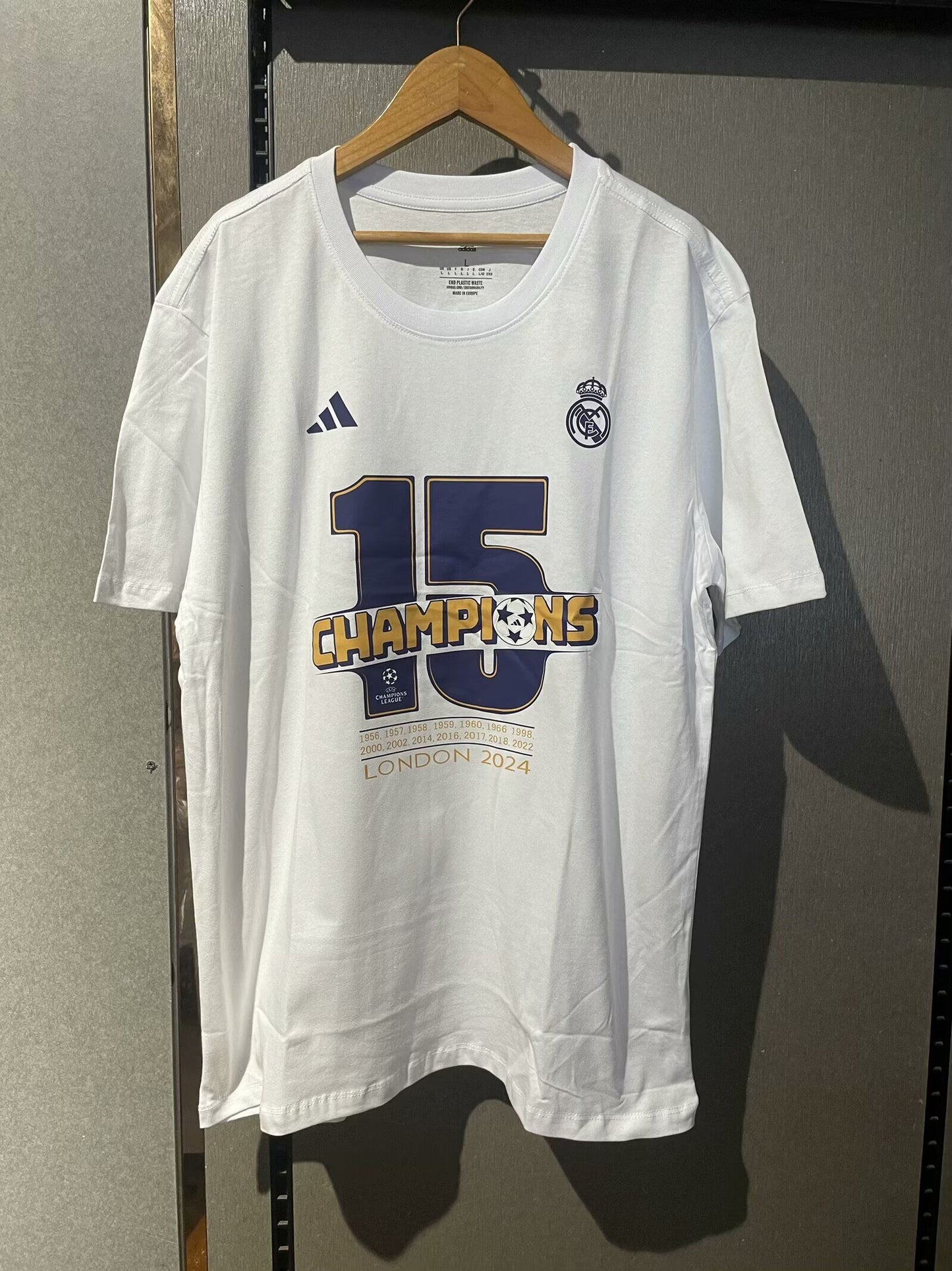 Camiseta de algodon Real Madrid 15 champions