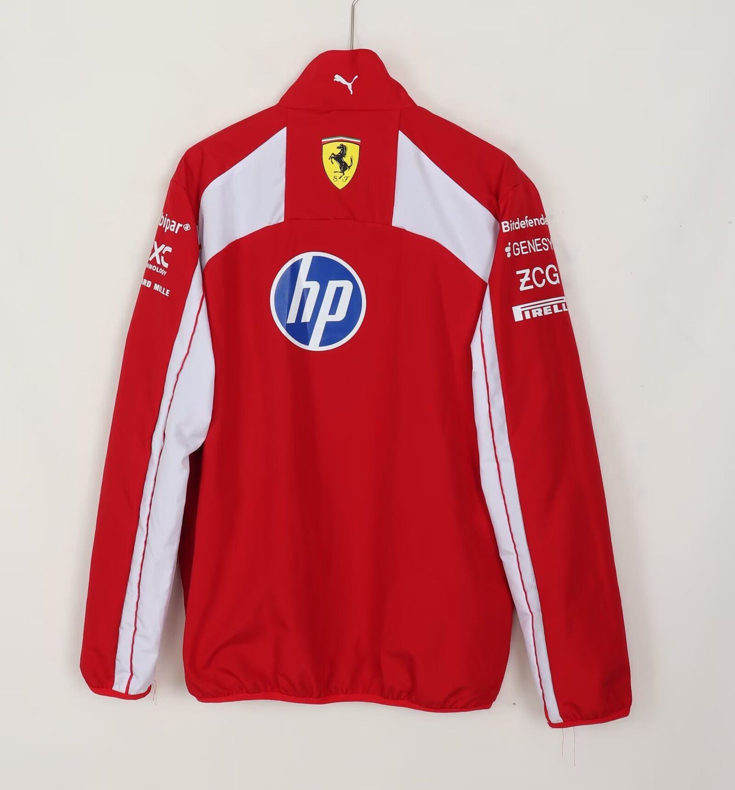 Chaqueta cortavientos Ferrari roja y blanca (tallas S-3XL)