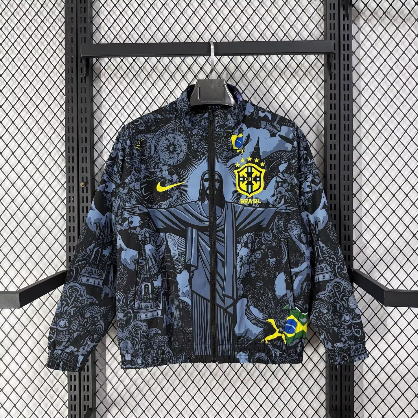 Chaqueta cortavietnos reversible Brasil version jesus (tallas S-XXL)