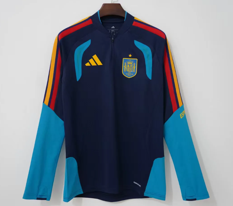 Sueter España Mundial 2026 azul oscuro versión jugador (tallas S-3XL)