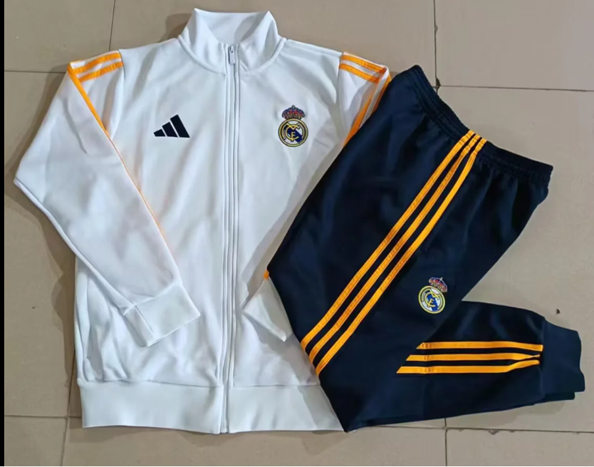 Chandal Real Madrid 26-27 blanco con amarillo (tallas adultos y niños)