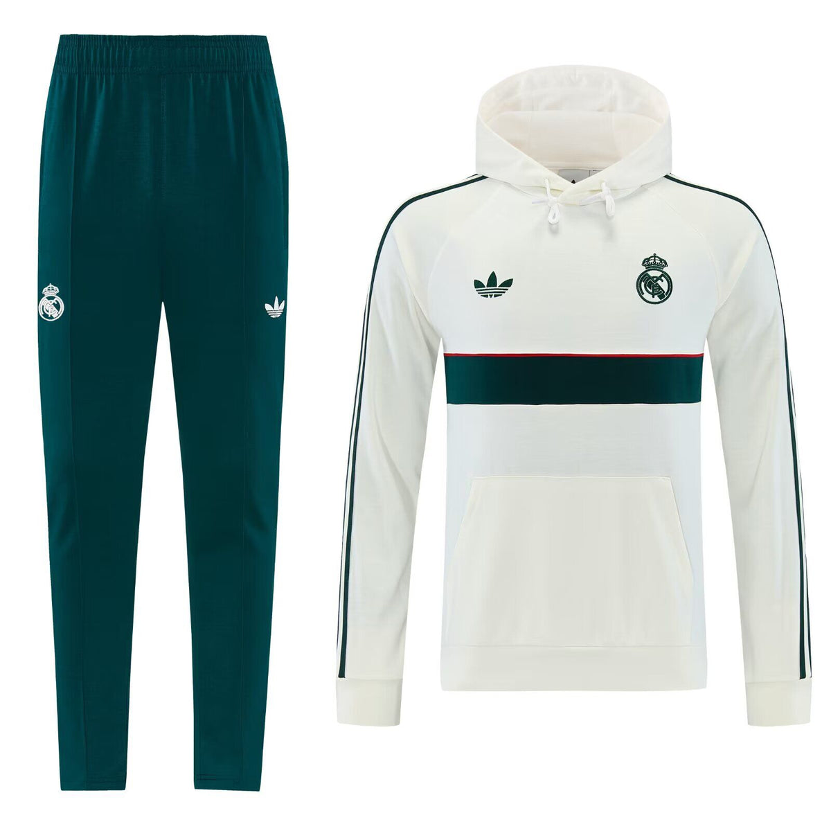 Chandal con gorro Real Madrid 26-27 blanco con verde (tallas S-XXL)