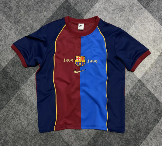 Sueter Barcelona 1999/2000 rojo azul de manga corta (tallas S-XXL)