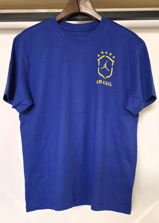 Camiseta Brasil 2026 de algodón azul (solo talllas S-XXL)