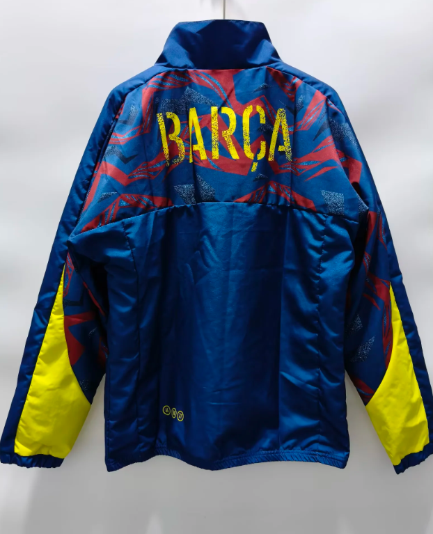 Chaqueta cortavientos Barcelona azul con amarillo (solo tallas S-XXL)