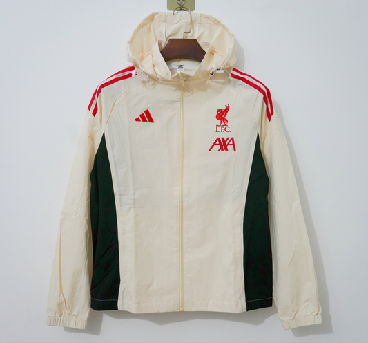 Chaqueta cortavientos Liverpool gris con negro con capucha (tallas S-3XL)