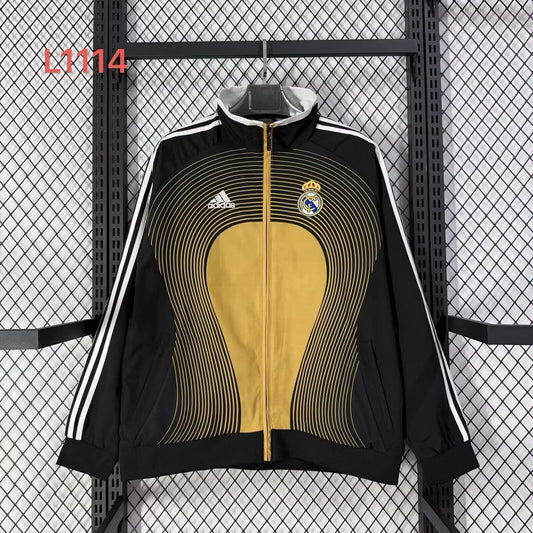 Chaqueta cortavientos Madrid 2006 dorada y negra (solo tallas S-XXL)