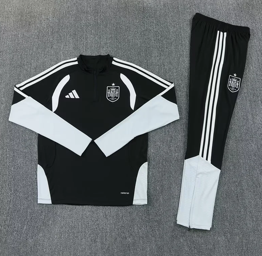 Chandal de entrenamiento España 2026 negro con blanco (tallas adultos y niños)