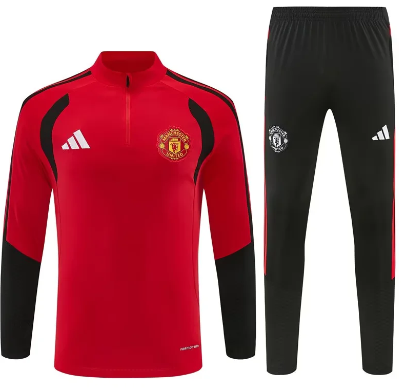Chandal de entrenamiento rojo del Manchester United 26/27 (tallas adultos y niños)