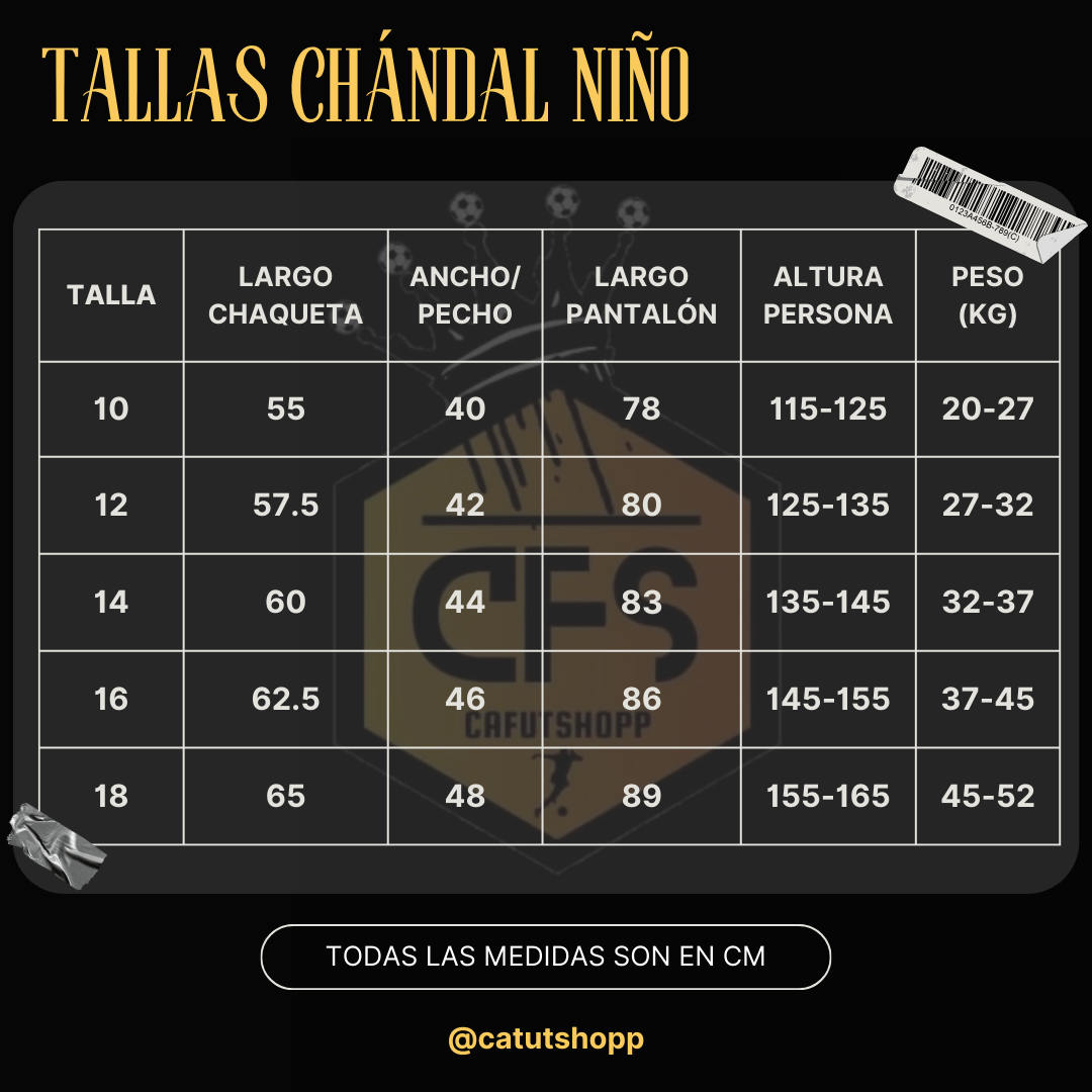 GUIA DE TALLAS (TABLAS DE MEDIDAS)