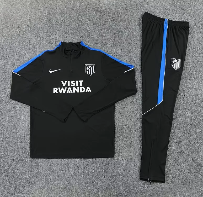 Chandal de entrenamiento Atletico de Madrid 26-27 negro con azul (tallas adultos y niños)