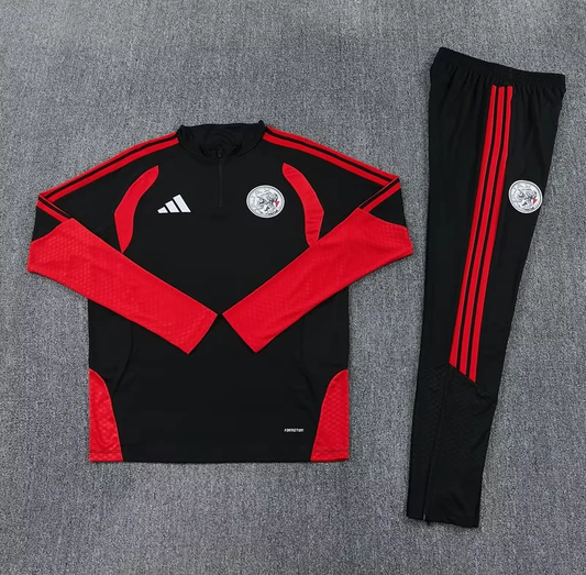 Chandal de entrenamiento Ajax 26-27 negro con rojo (tallas adultos y niños)