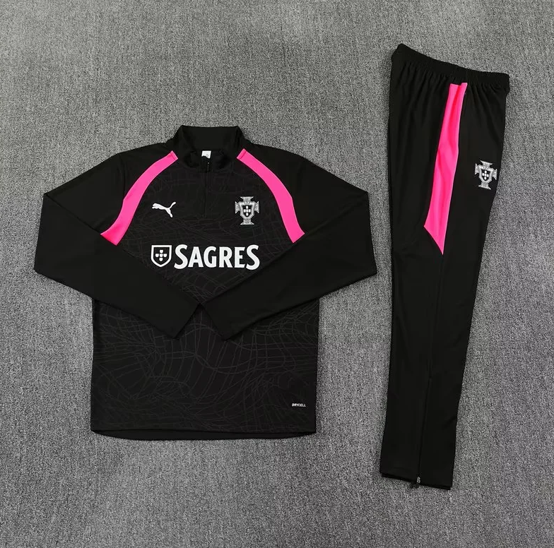Chandal de entrenamiento Portugal 2026 negro (tallas adultos y niños)