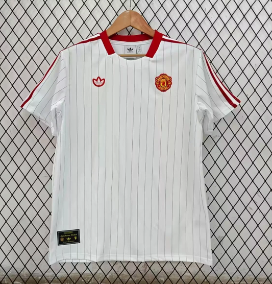 Camiseta Manchester United blanco con icono rojo (solo tallas S-XXL)