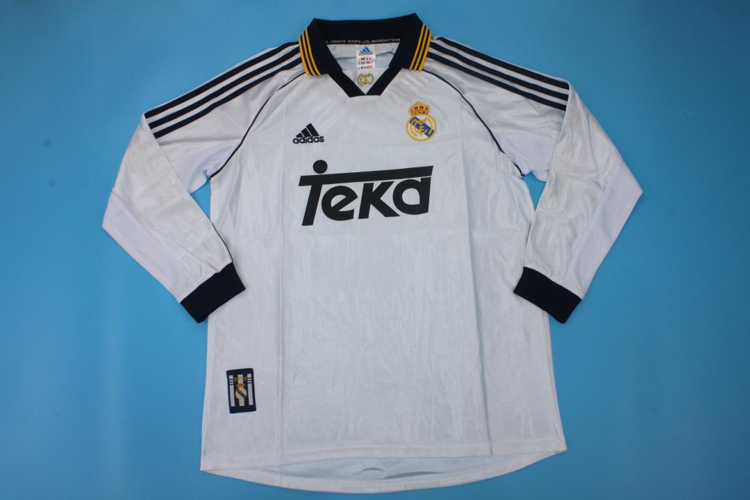 Camiseta Real Madrid 98/00 Retro Local Manga larga (pedir una talla más)