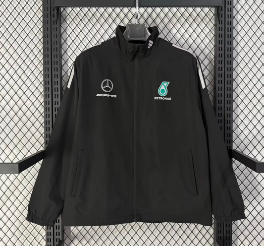 Chaqueta cortavientos negra Mercedes (tallas S-3XL)