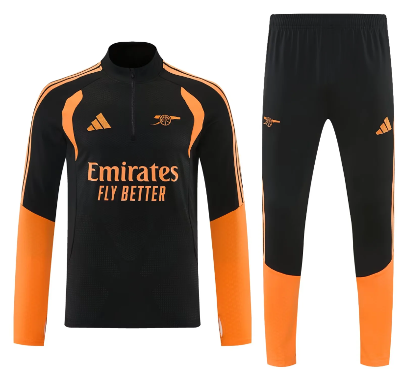 Chandal de entrenamiento Arsenal 26/27 negro con naranja (tallas S-XXL)