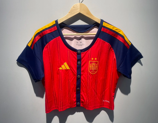 Crop con botones España dos estrellas Local Mundial 2026 (tallas S-2XL)