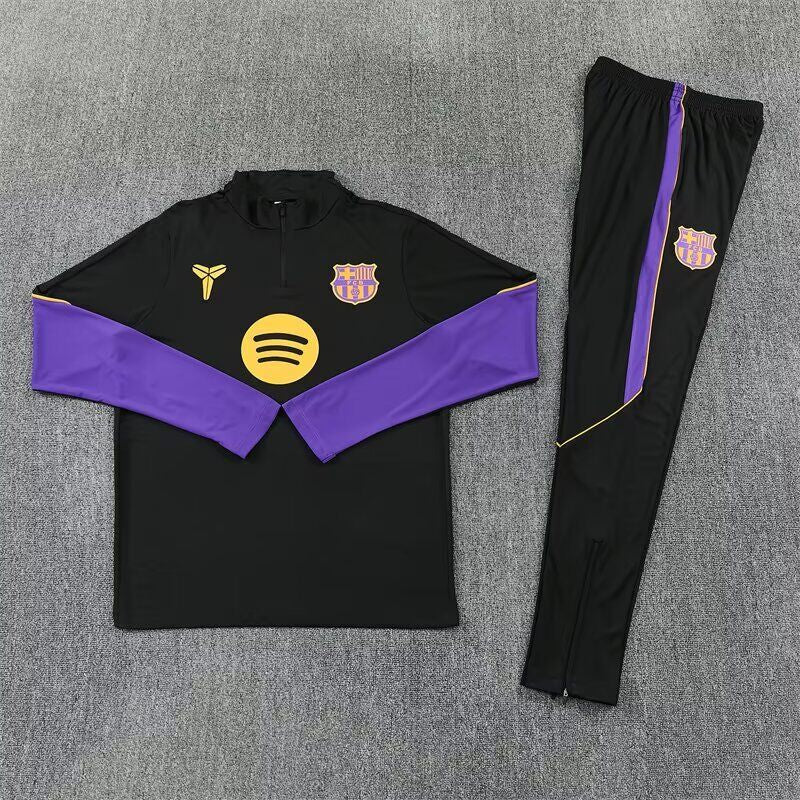 Chandal de entrenamiento Barcelona 26/27 negro con morado (tallas adultos y niños)