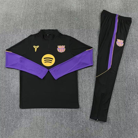 Chandal de entrenamiento Barcelona 26/27 negro con morado (tallas adultos y niños)