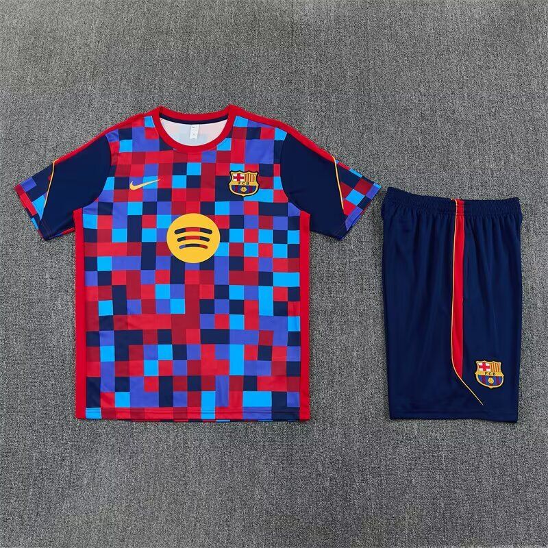 Conjunto de entrenamiento Barcelona 26/27 azul y rojo (tallas adultos y niños)