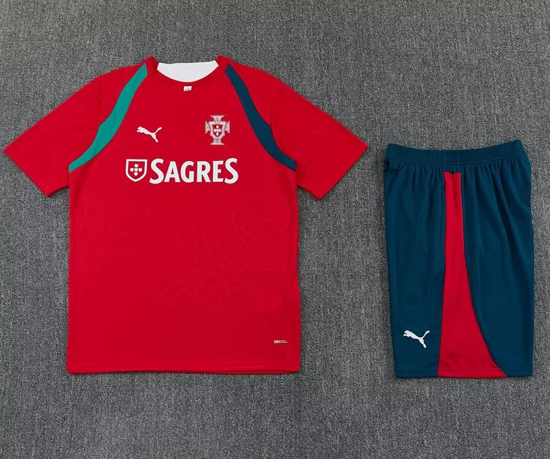Conjunto de entrenamiento Portugal 2026 rojo (talla adultos y niños)