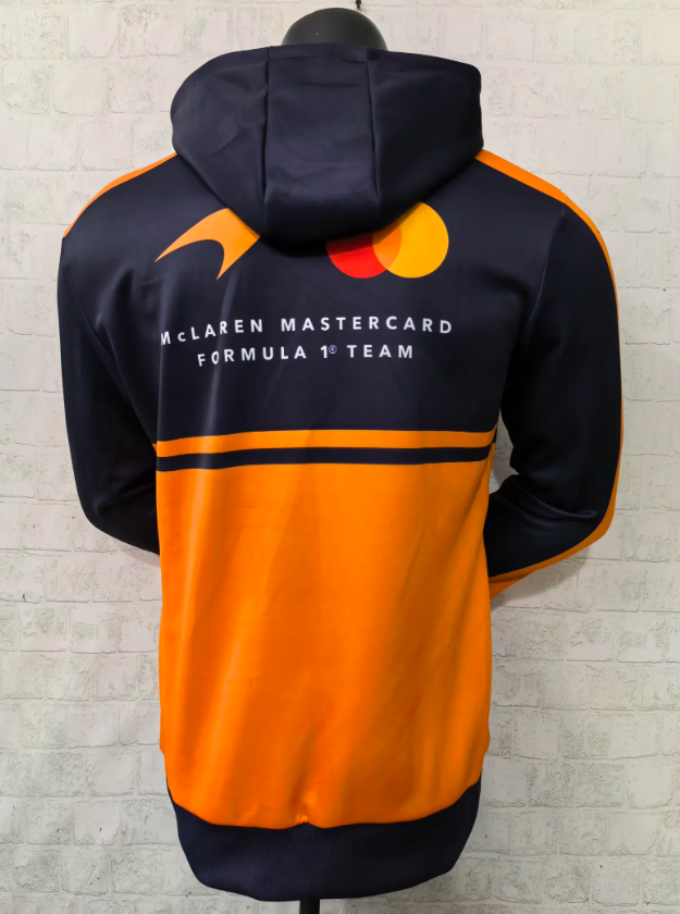 Sudadera con capucha Maclaren 26 azul oscuro y amarillo (tallas S-3XL)