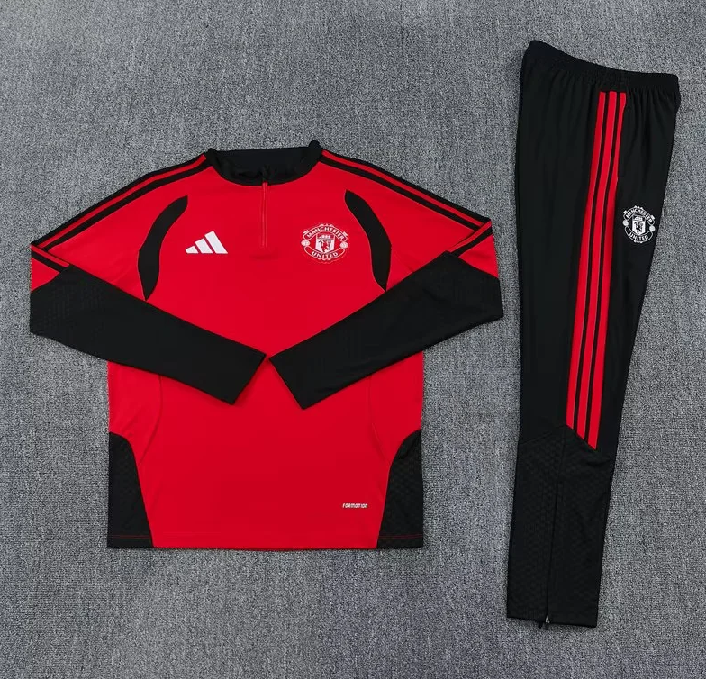 Chandal de entrenamiento Manchester United 26-27 rojo con negro (tallas adultos y niños)